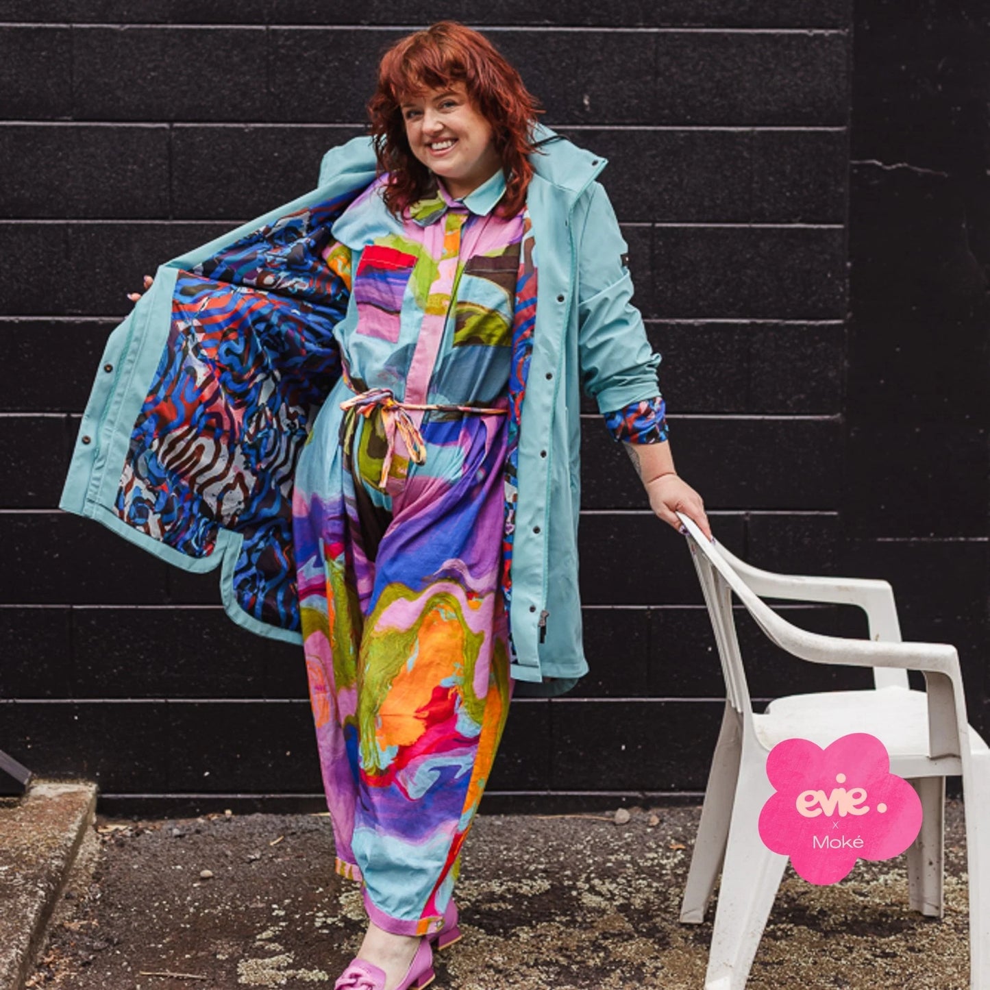Billie Raincoat Aqua Evie