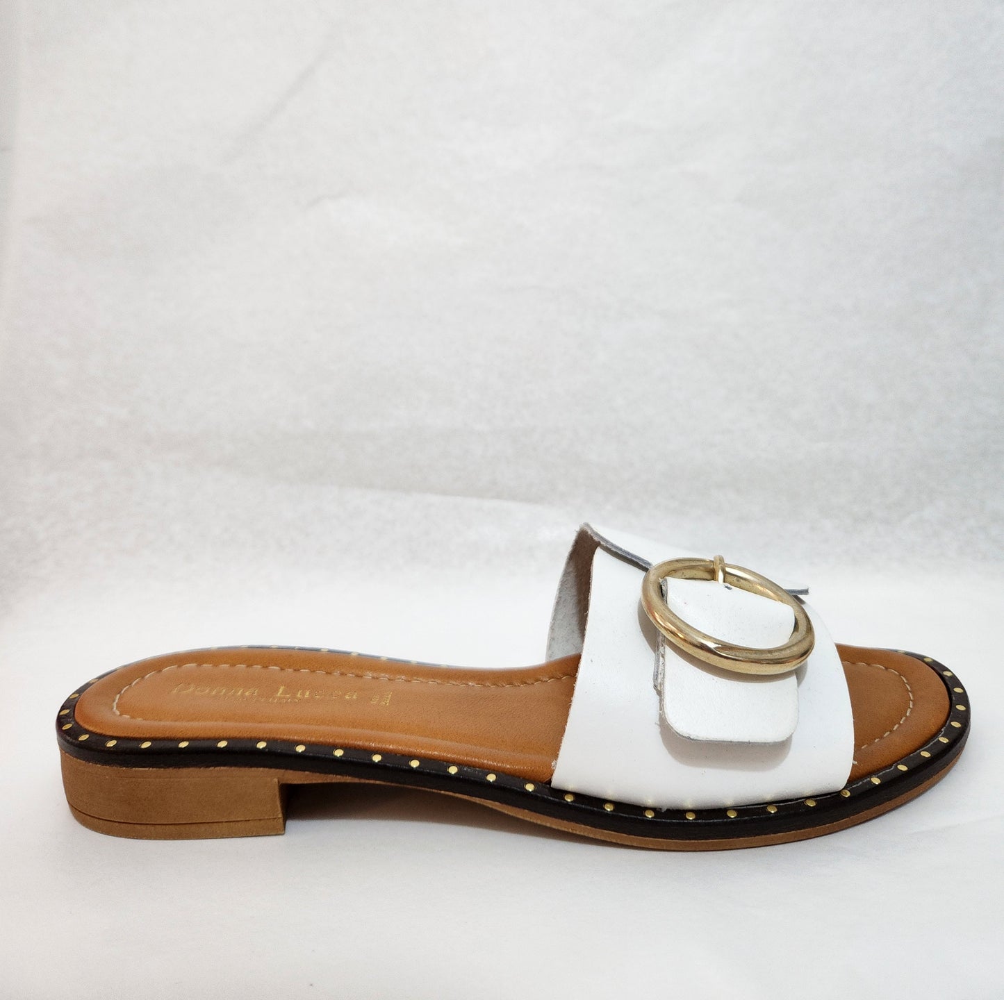 Donna Lucca White leather Slide