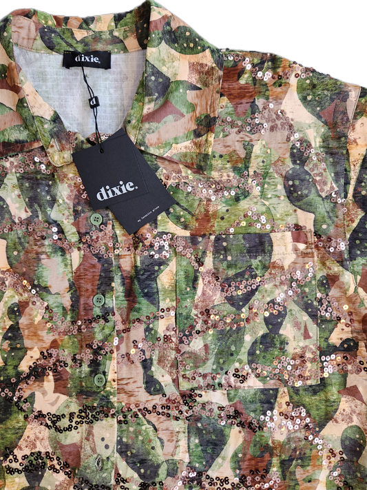Sequin Jungle Crop Shirt