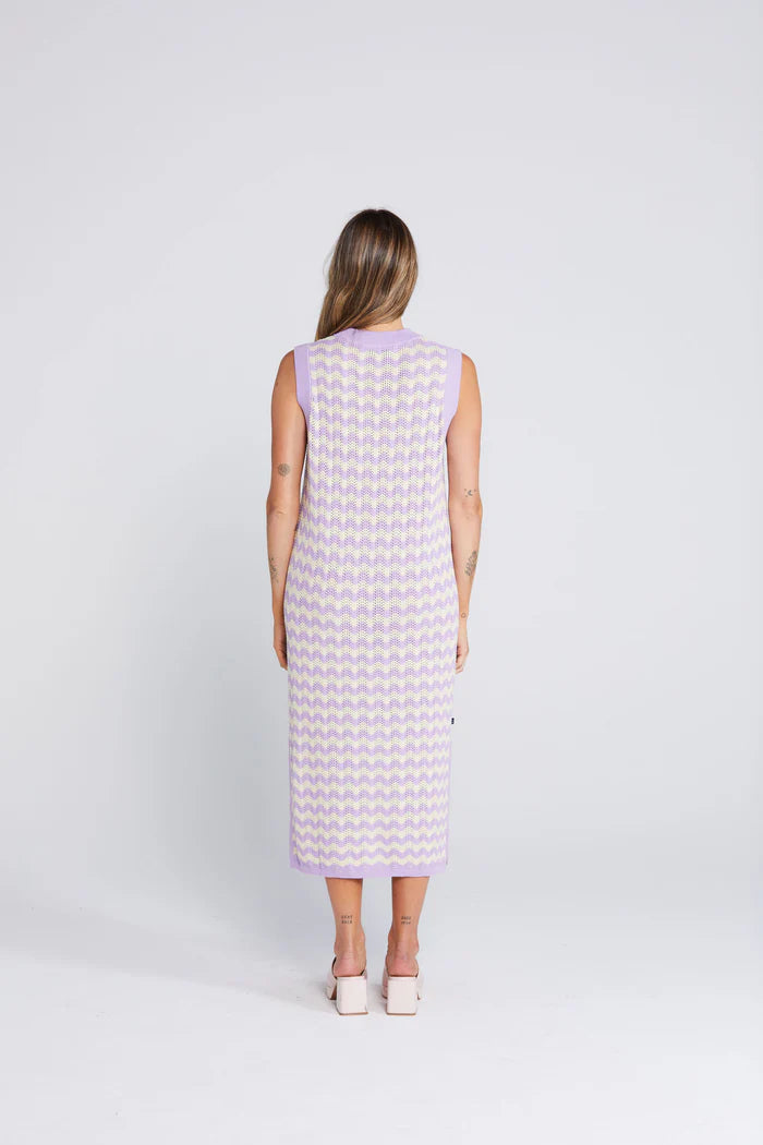 Squiggle Tank Dress Creamy Lilac