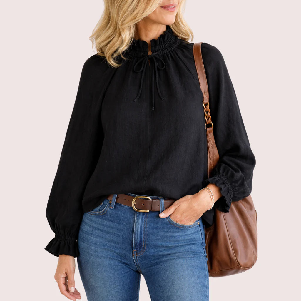 Fabuleux Vous Carter Linen Frill Top
