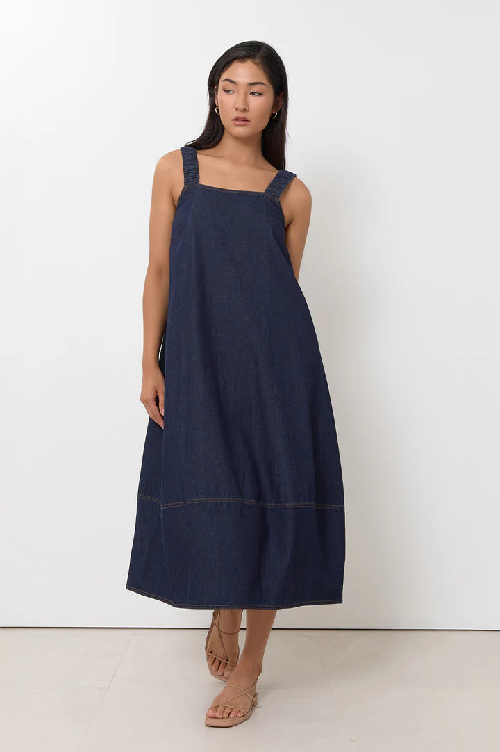 Tanya Tulip Hem Lightweight Denim Dress