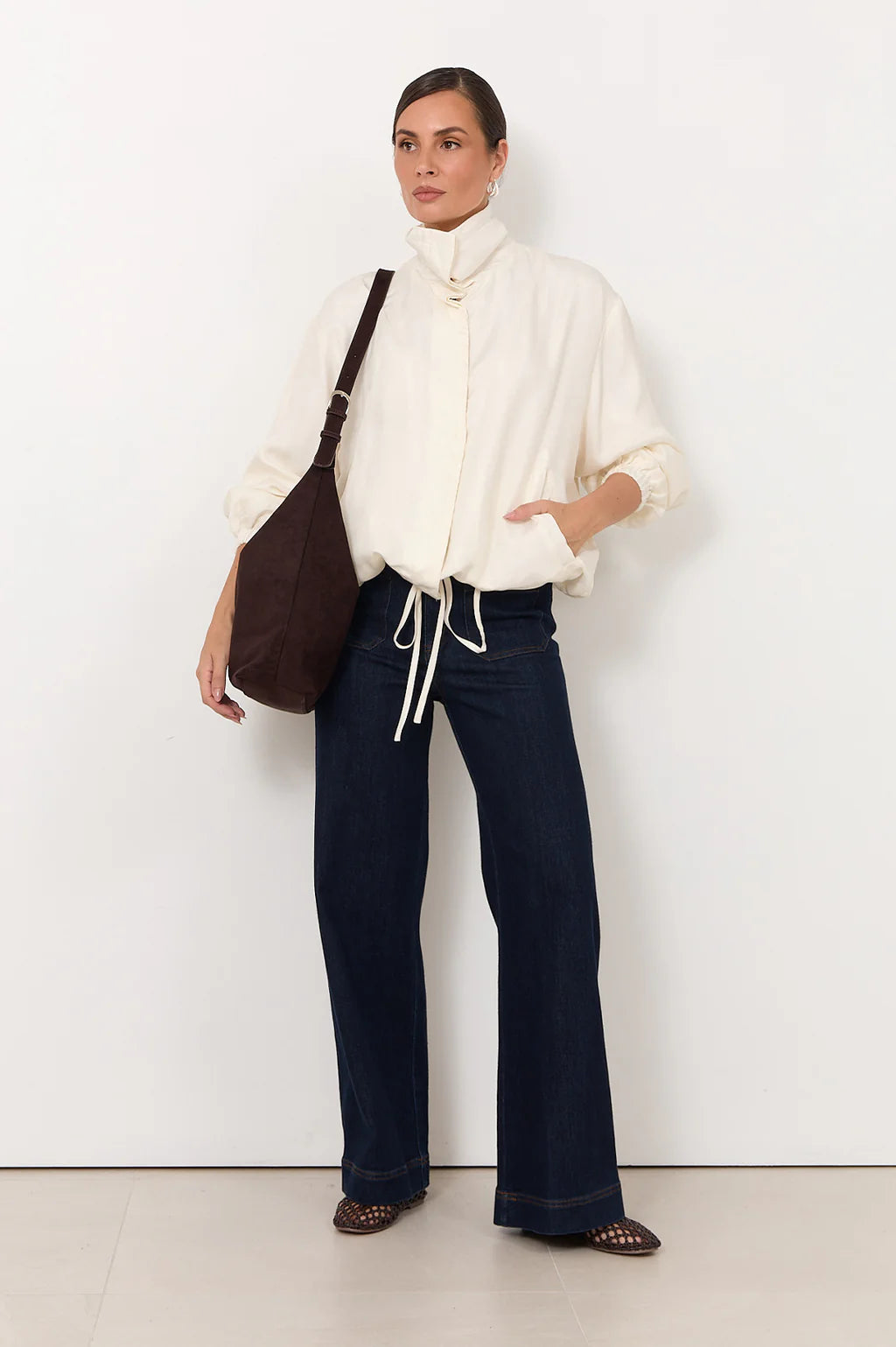 Aude Funnel Neck Cupro Jacket