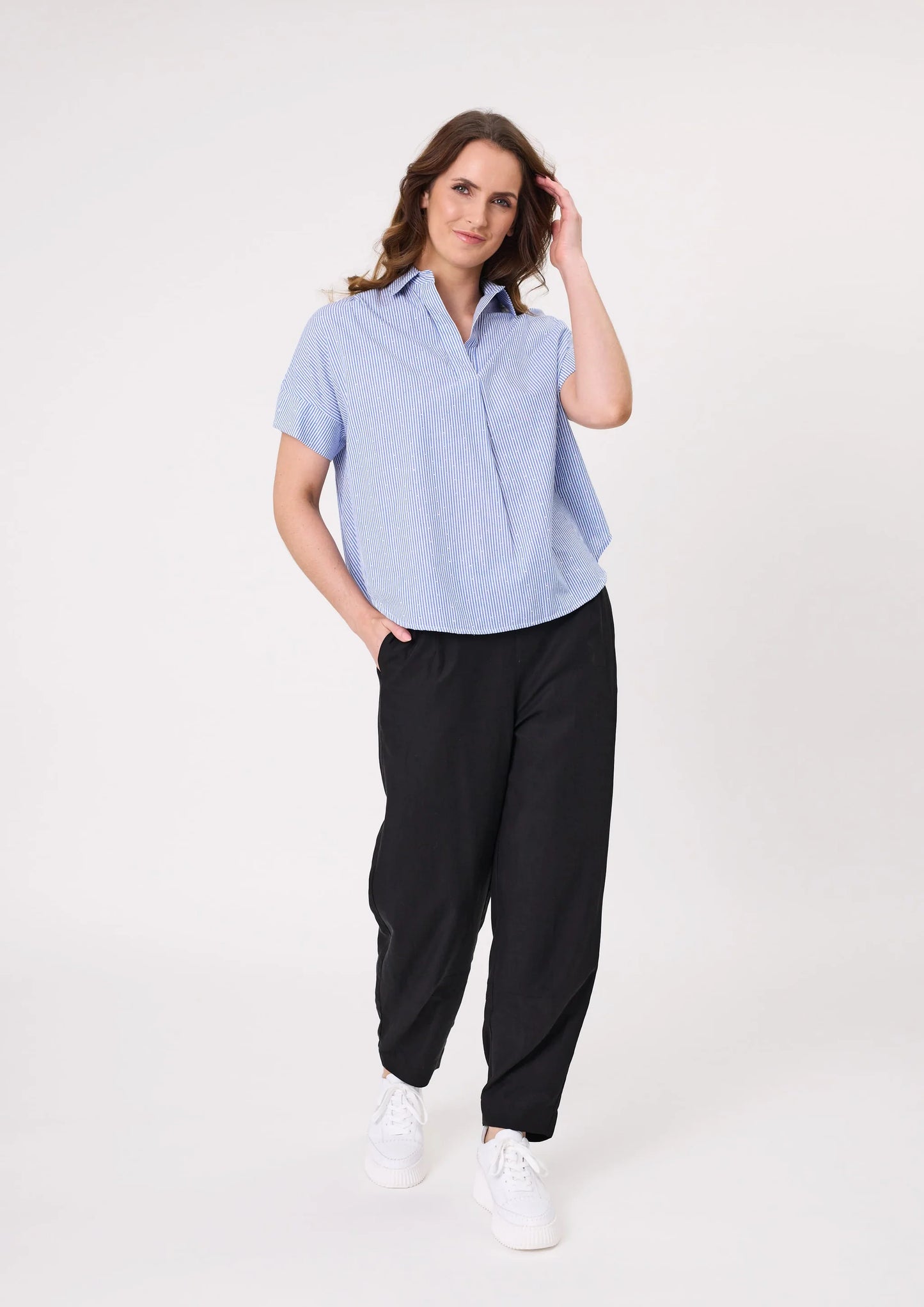Dora Top Blue Stripe