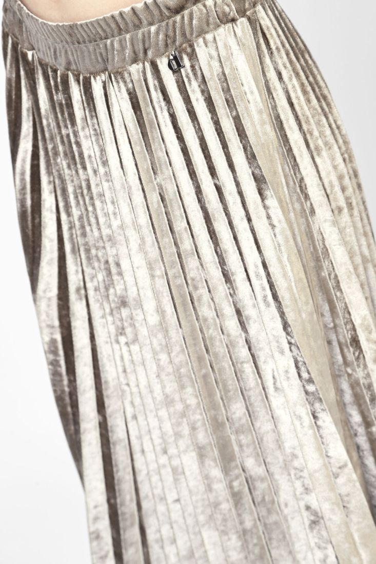 Pleat Midi Skirt | Champagne