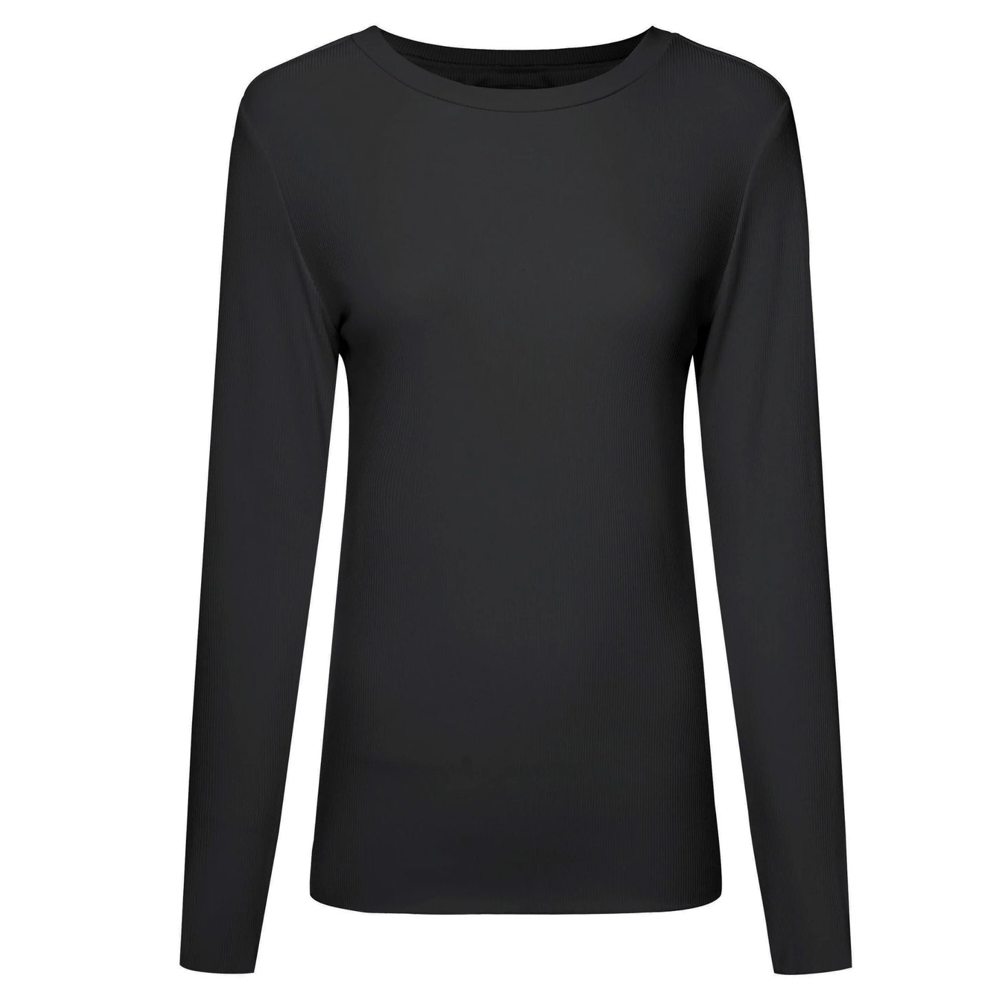 Moke Lina Long Sleeve Ribbed Top Black