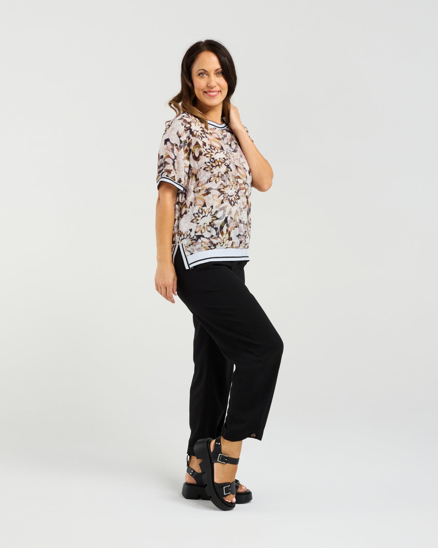 Zoe Top Sage Mosaic