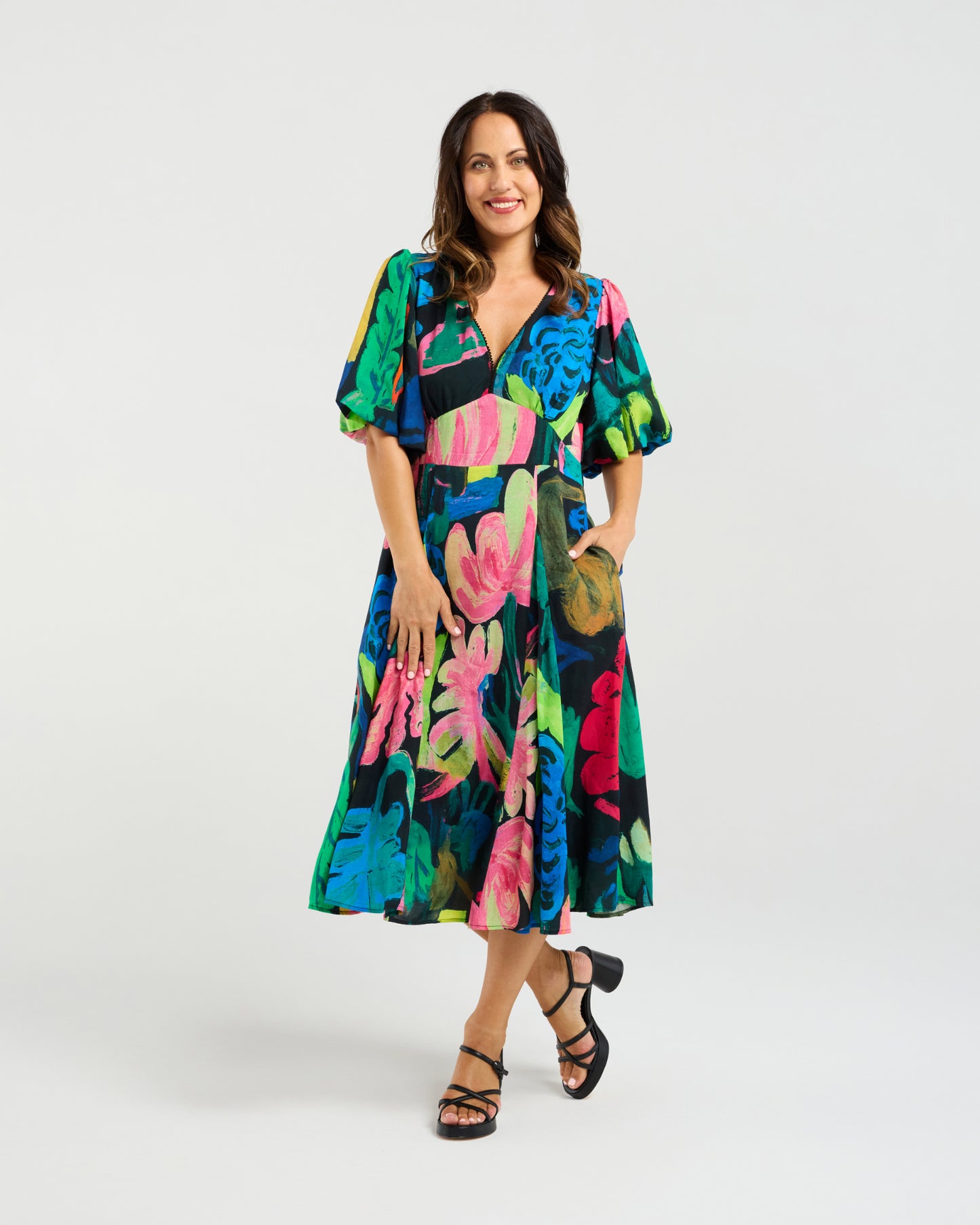 Olivia Dress | Midnight Fern