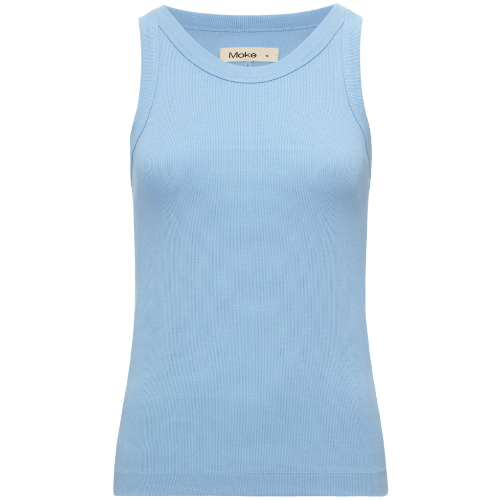 Ede Women's Cotton Rib Knit Tank Ice Blue