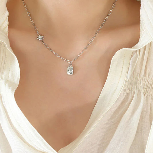 Star Treasure Box Pendant Necklace – Silver