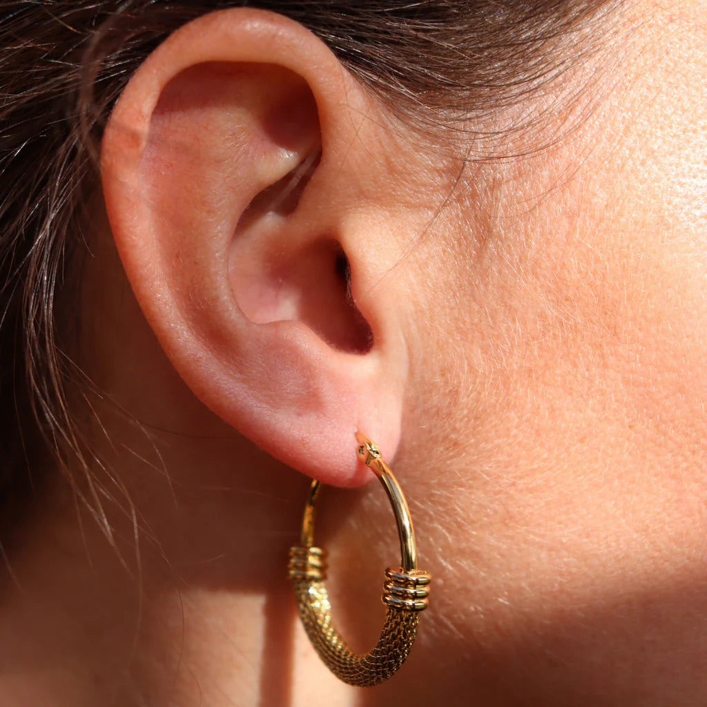 Fabuleux Vous Steel Me Mimi Hoops Yellow Gold