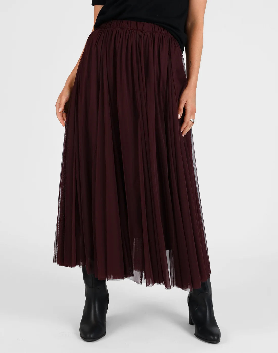 Mesh Godet Skirt