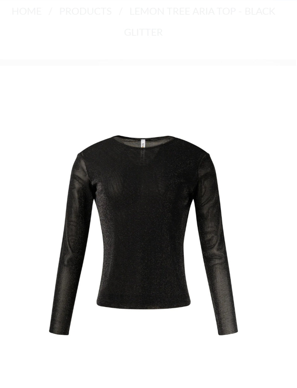 Lemon Tree Aria Top - Black Glitter