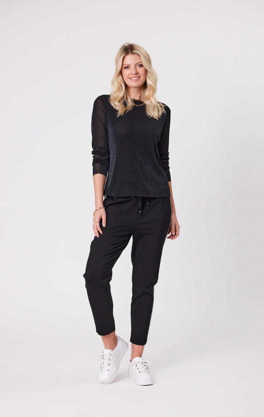 Lemon Tree Aria Top - Black Glitter