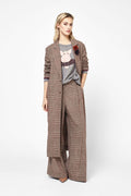 Check Houndstooth Wide Leg Pant