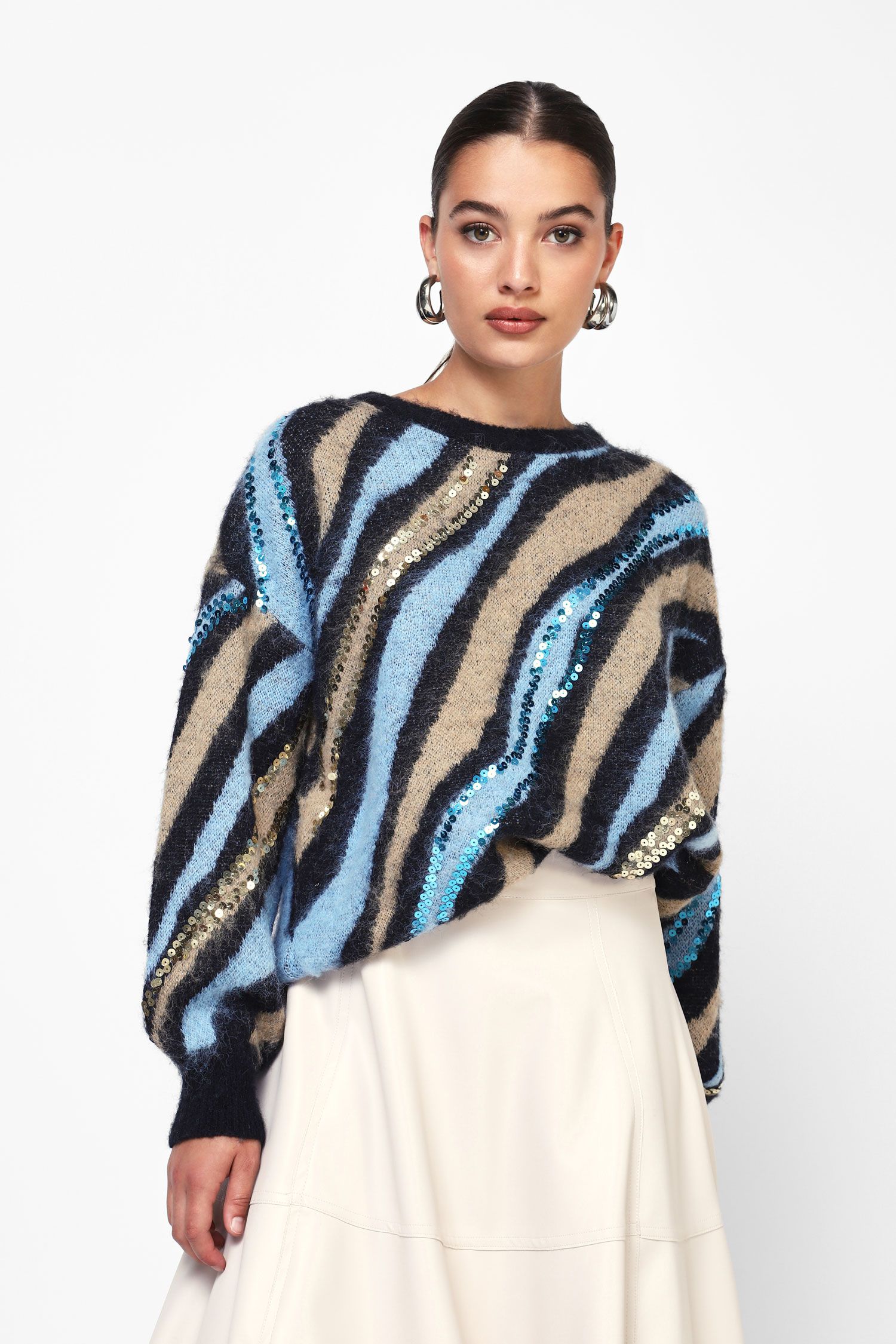 Crew Neck Sequin Sweater