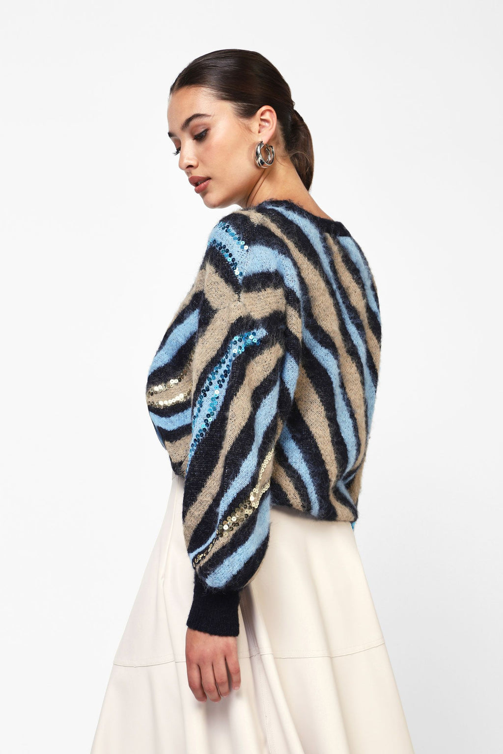 Crew Neck Sequin Sweater