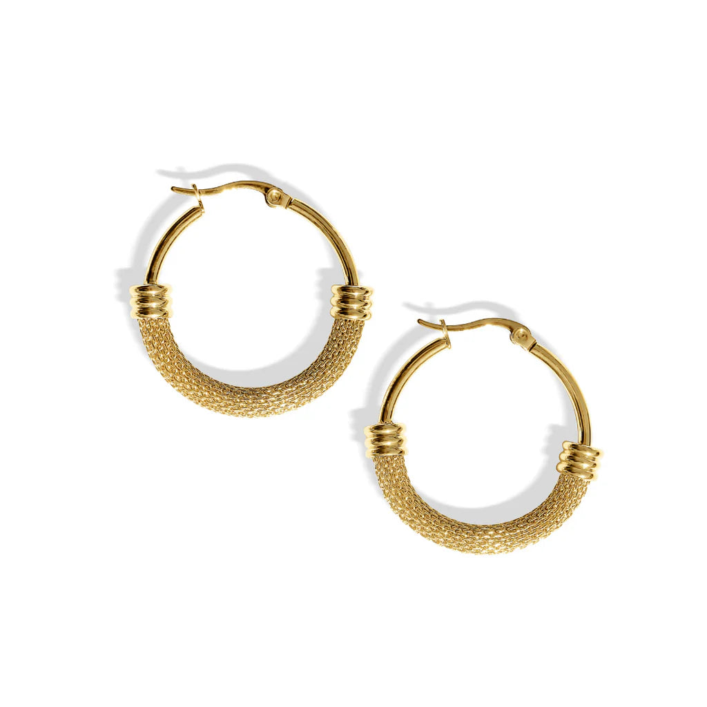Fabuleux Vous Steel Me Mimi Hoops Yellow Gold