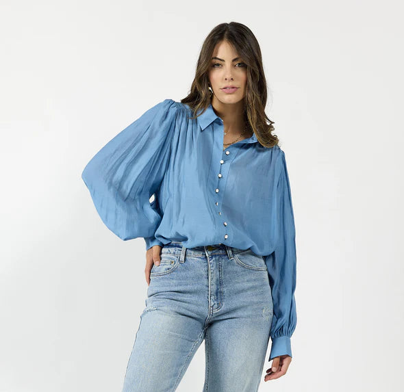 Drama Bristol Blouse - Cornflower