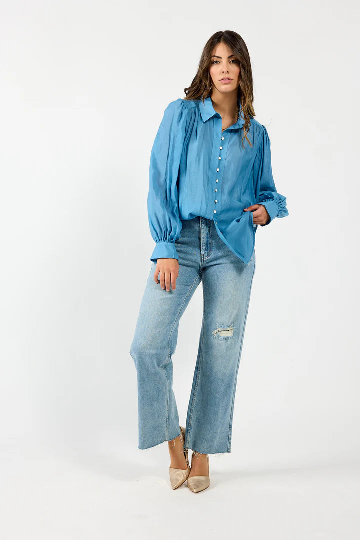 Drama Bristol Blouse - Cornflower