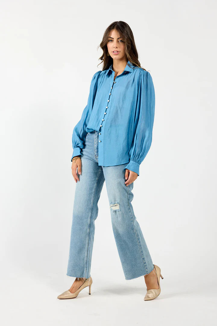 Drama Bristol Blouse - Cornflower