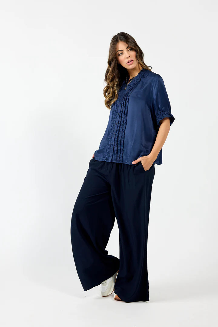 Drama Triplet Blouse - Indigo