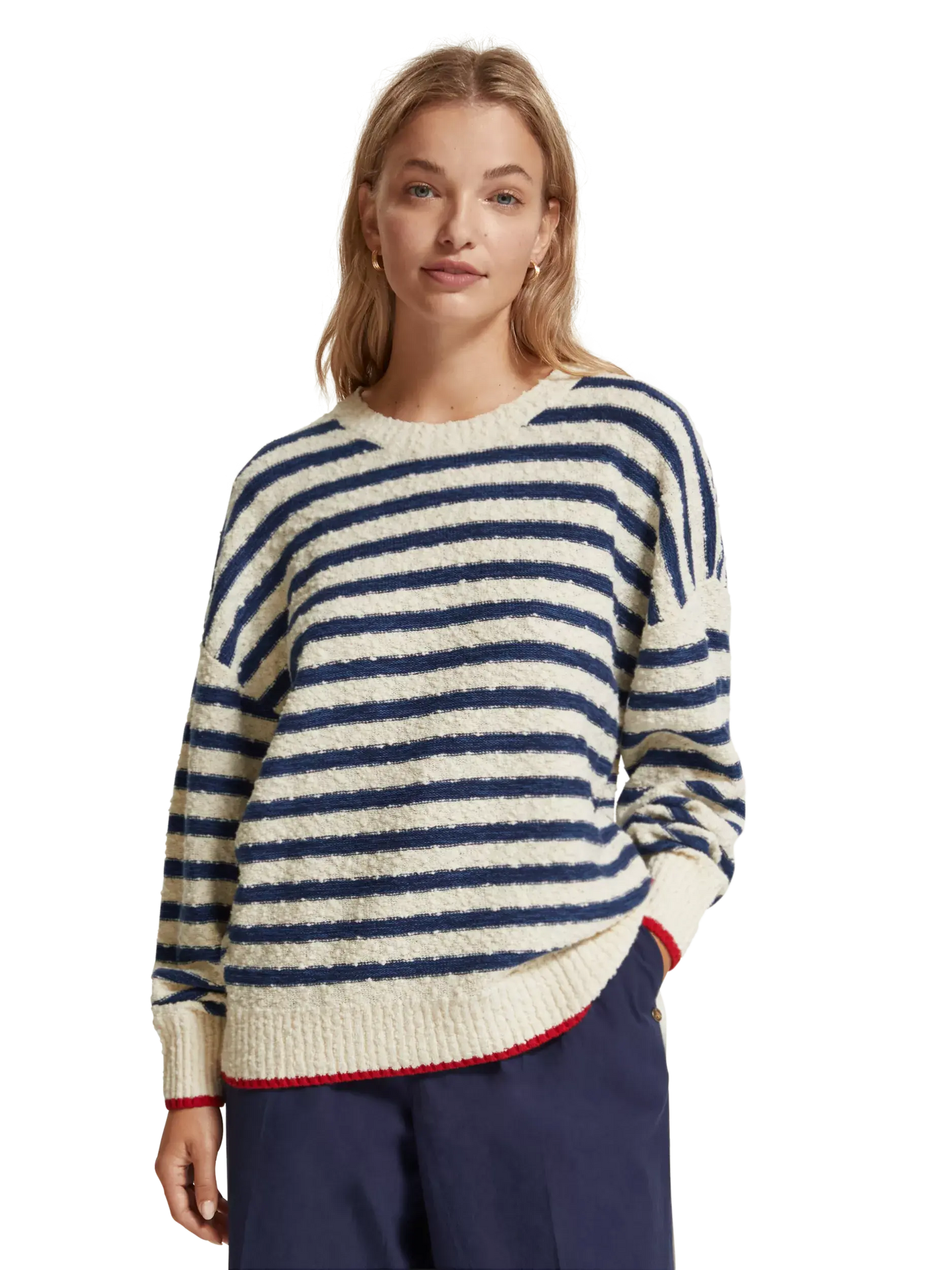 Scotch & Soda Breton striped oversized pullover sweater