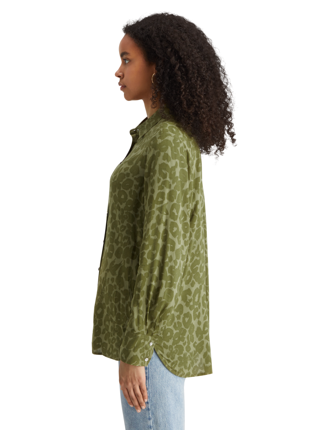 Poetry Leopard Military Viscose Printed Relaxed Fit Shirt