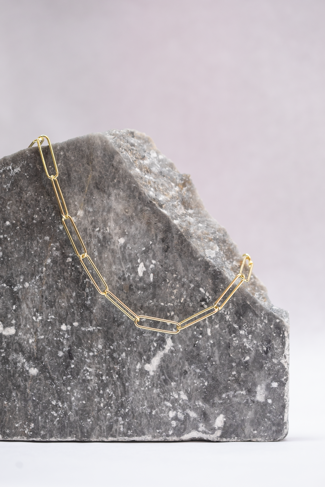 STEEL ME WIDE LINK PAPERCLIP CHAIN NECKLACE