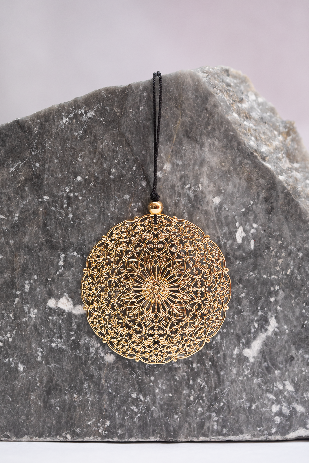 Lacey Yellow Gold Circle Necklace
