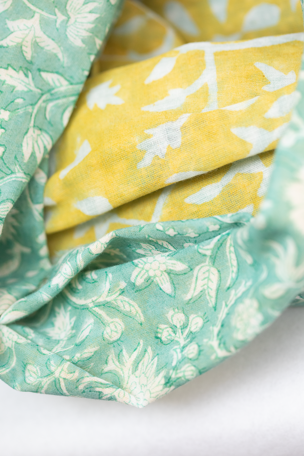 Yellow and Green Floral Scarf