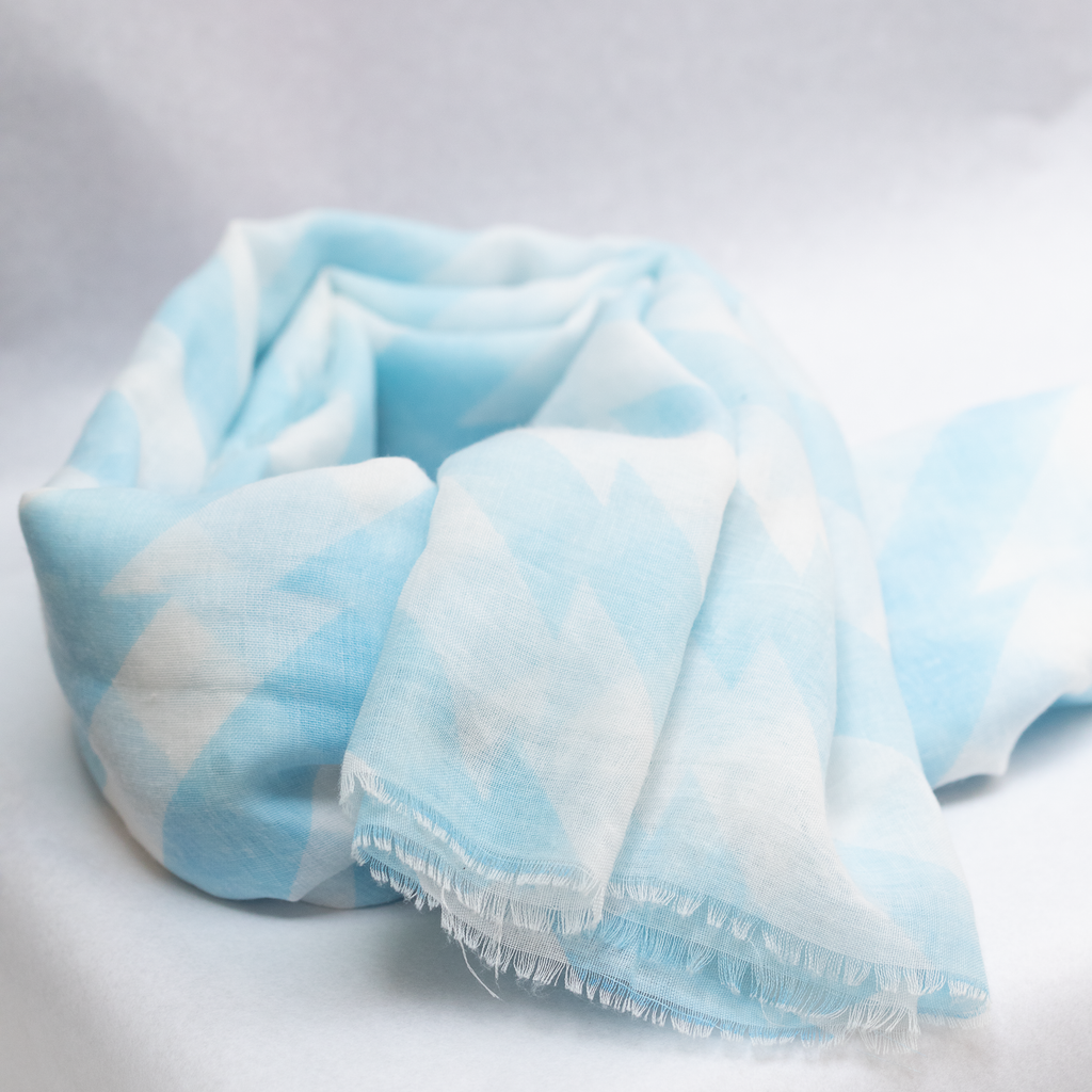 Blue and White Scarf