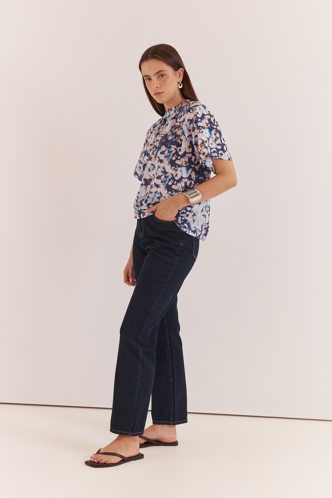 Anika Frill Neck Blouse