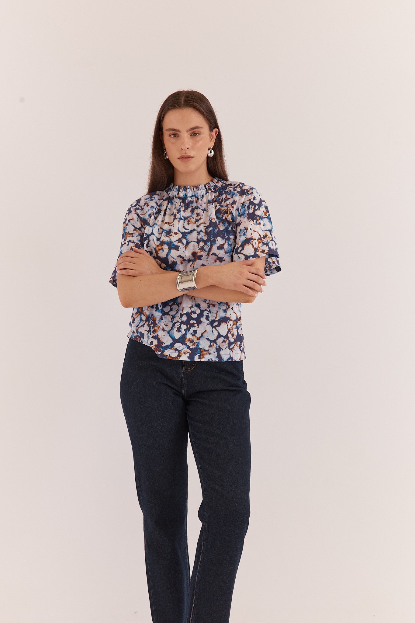 Anika Frill Neck Blouse