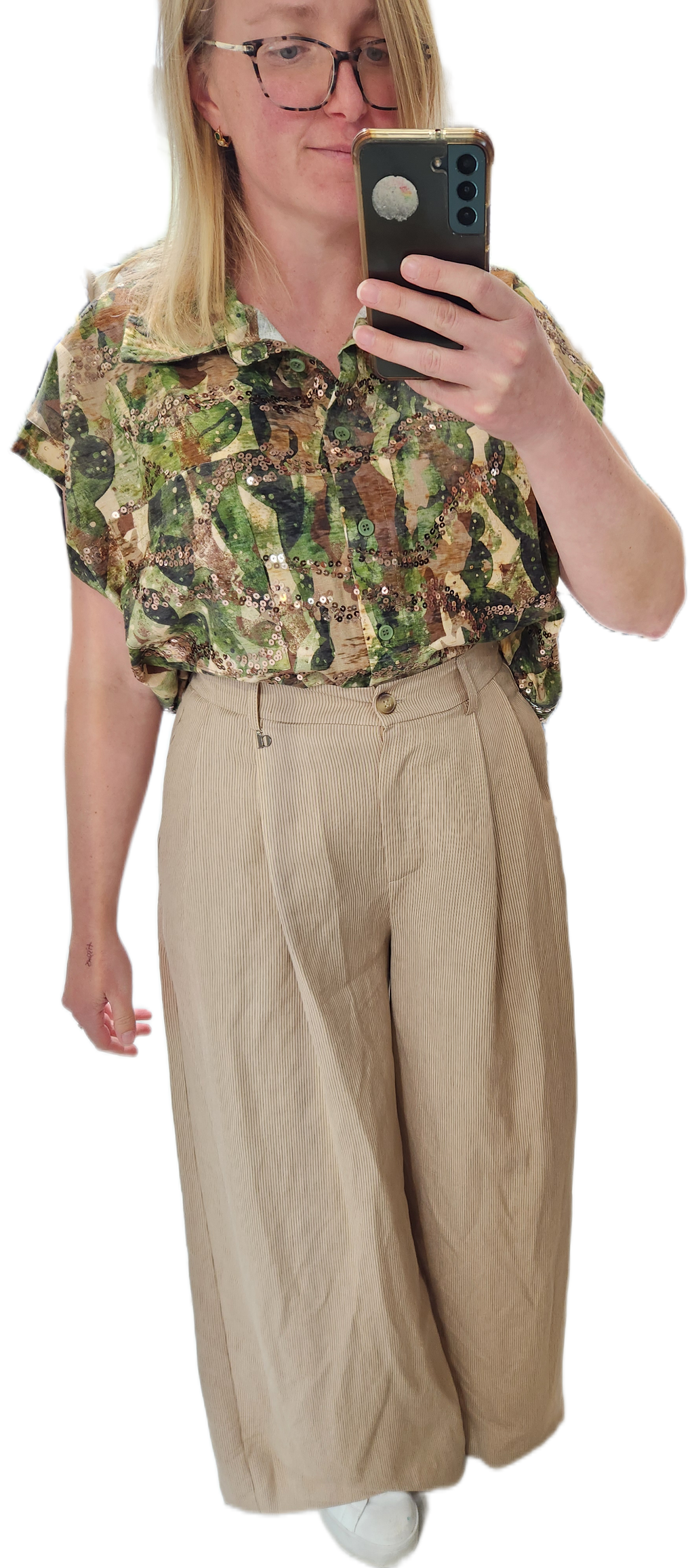 Sequin Jungle Crop Shirt