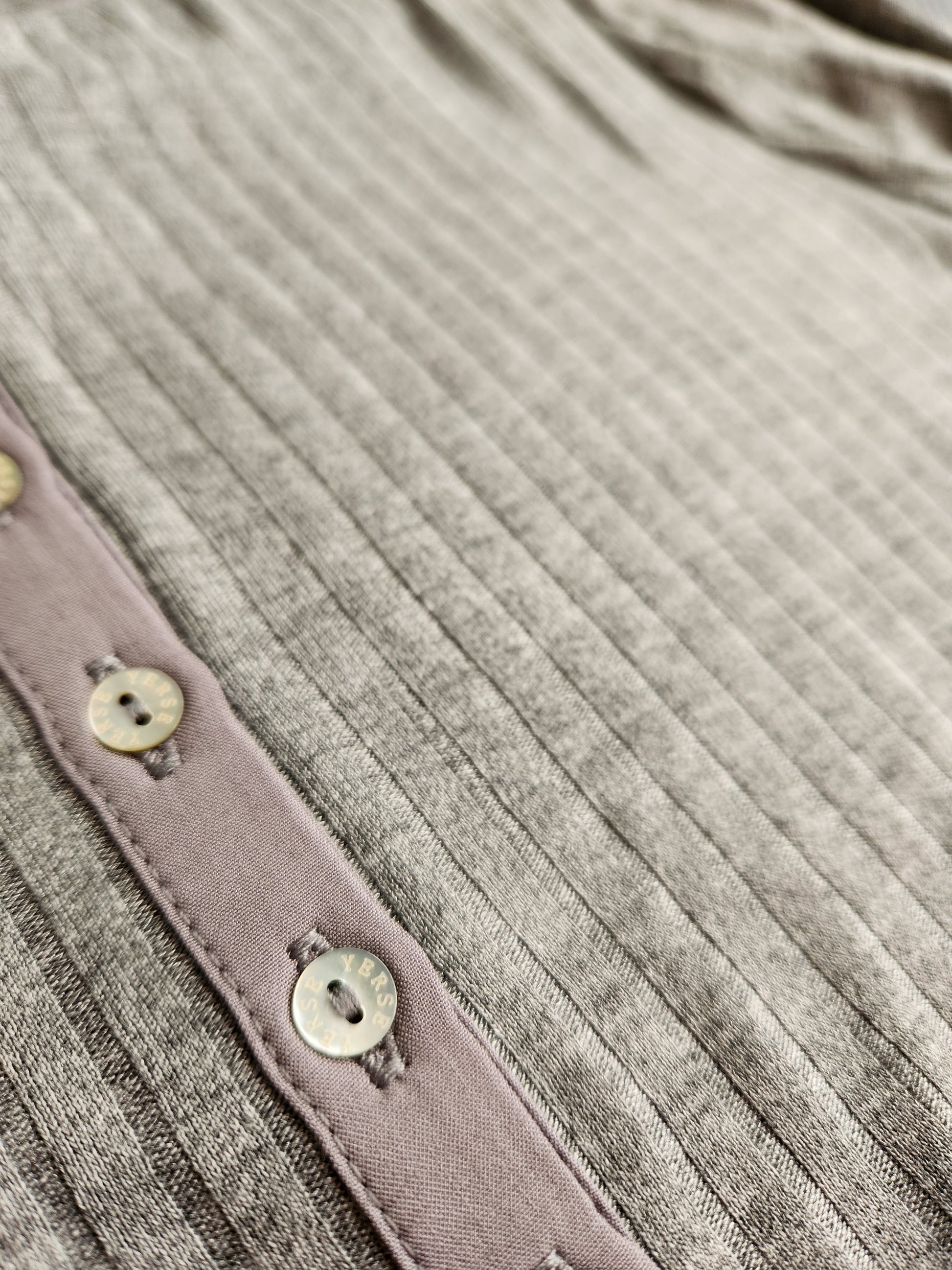 YERSE Ribbed Long Sleeve T-Shirt Grey