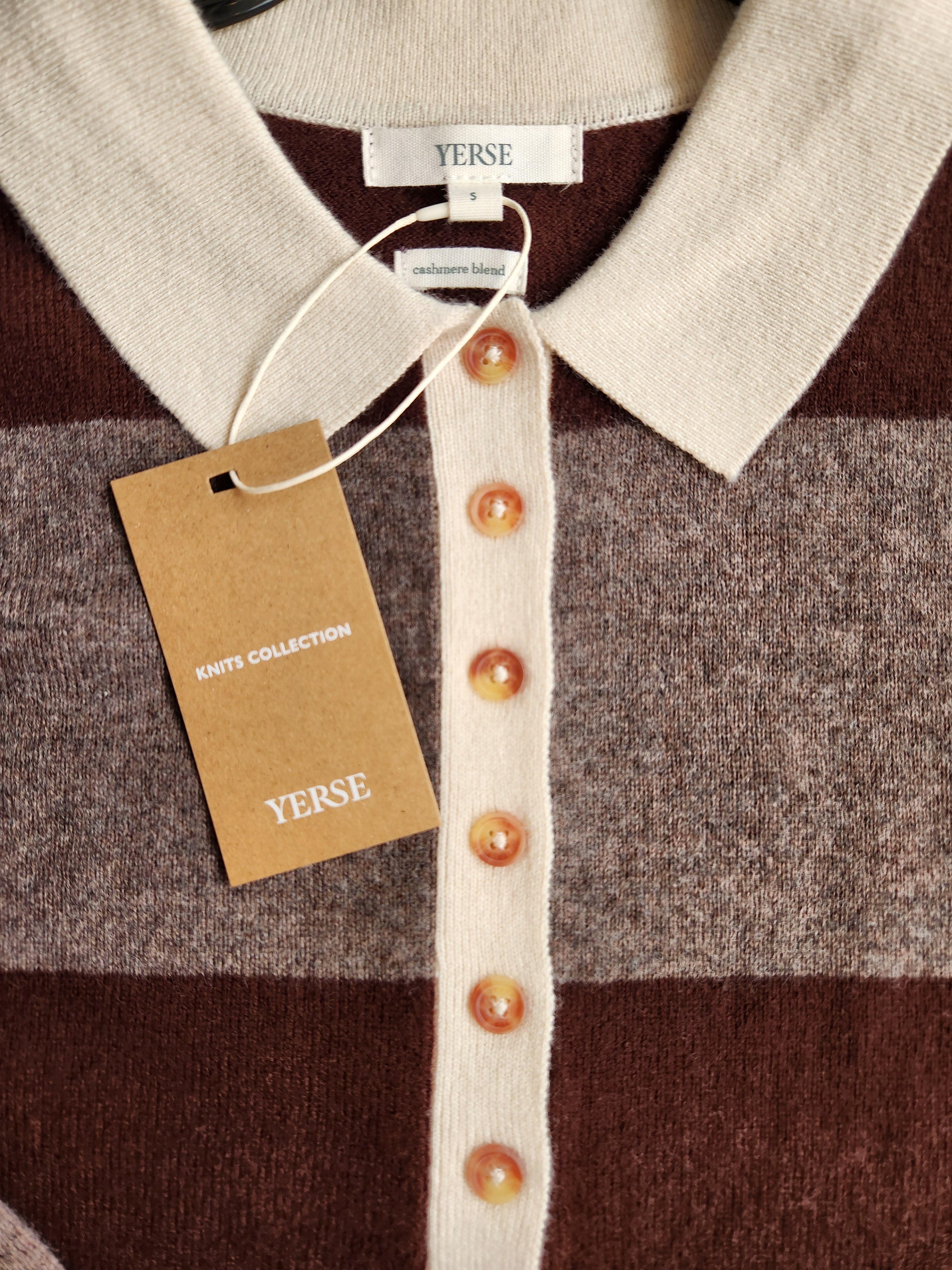 Striped Polo Neck Jumper