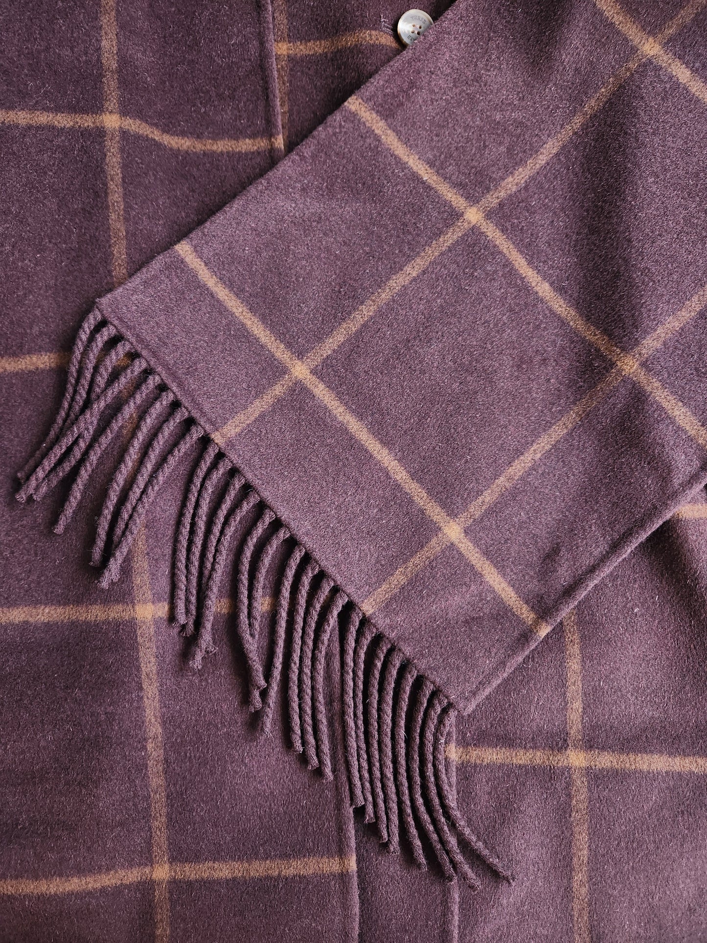 YERSE Fringed Coat with Scarf Detail