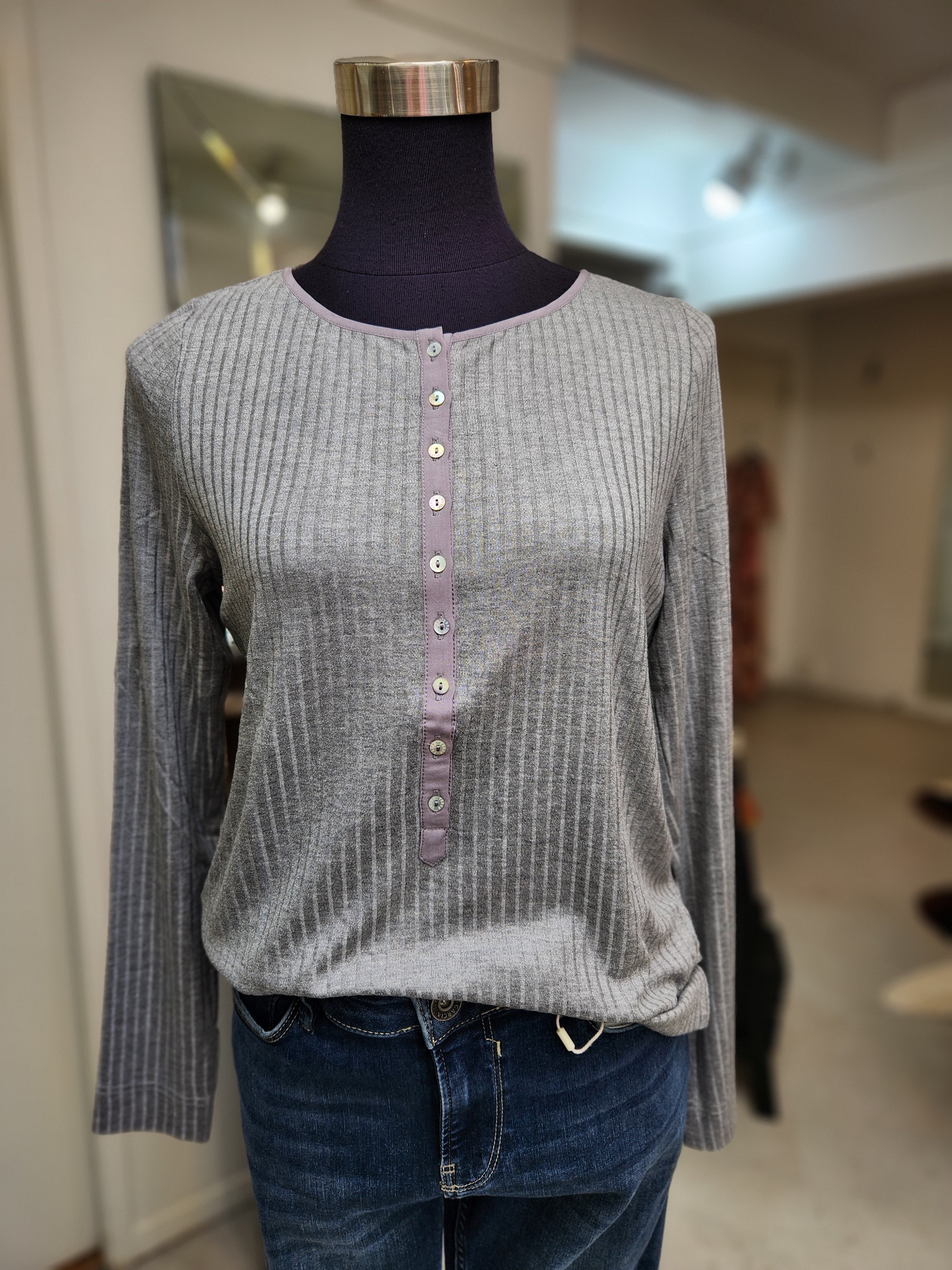 Ribbed Long Sleeve T-Shirt