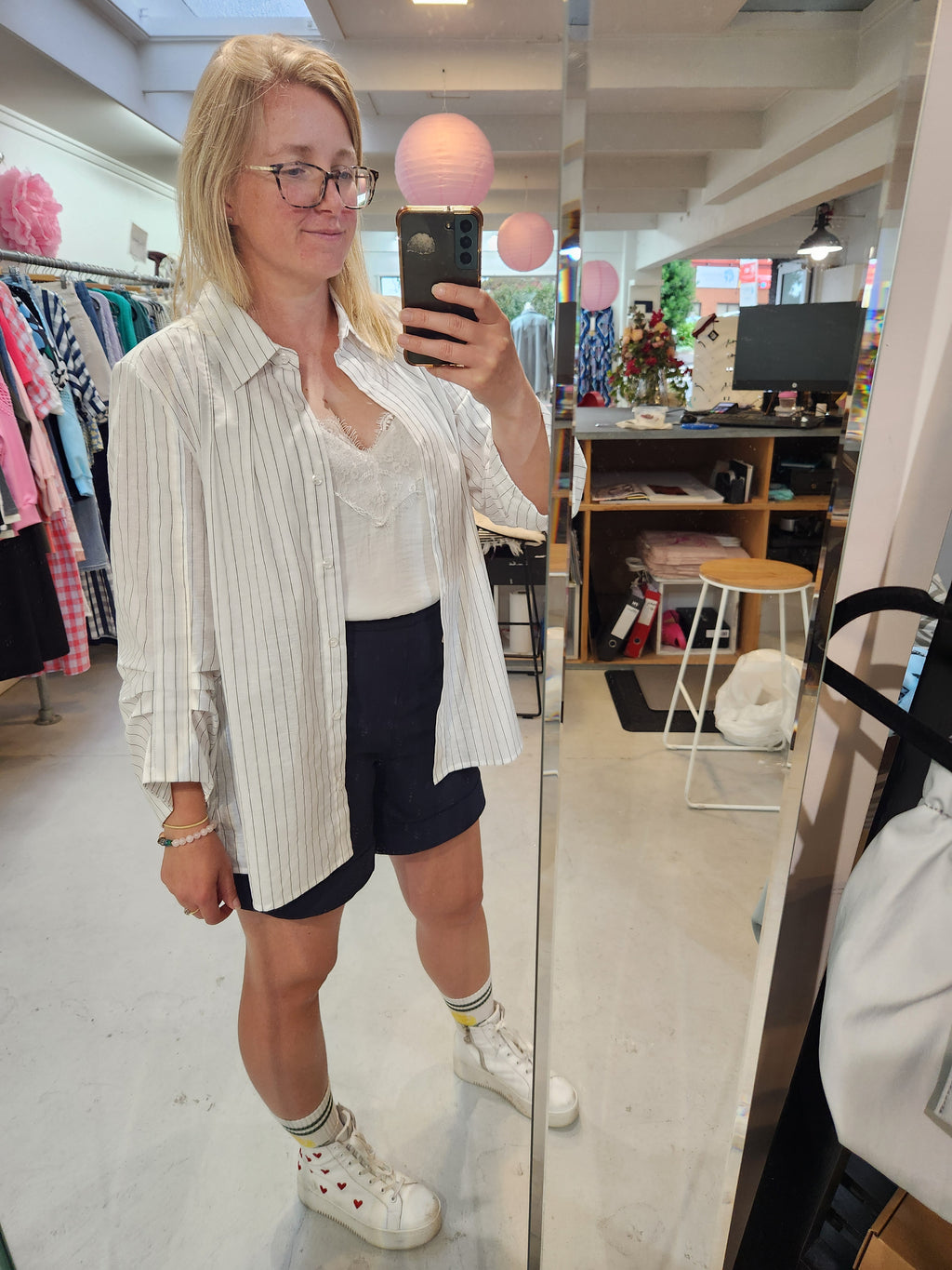 Pinstripe Pleat Shirt