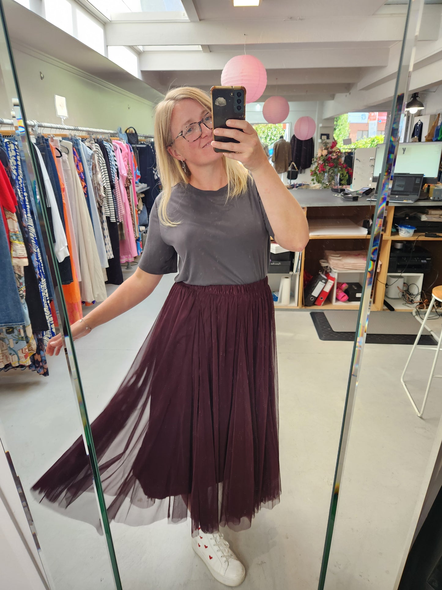 Mesh Godet Skirt