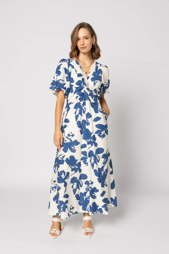 Drama the Label Halo Dress Blue Flower