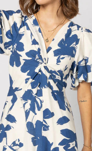 Drama the Label Halo Dress Blue Flower