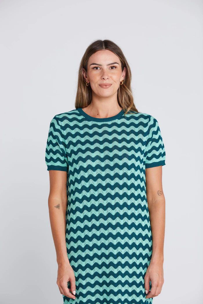 Squiggle Dress Sage & Cypress