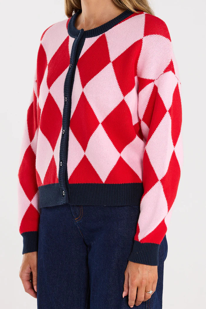 Gemma Cardigan Cherry Milkshake
