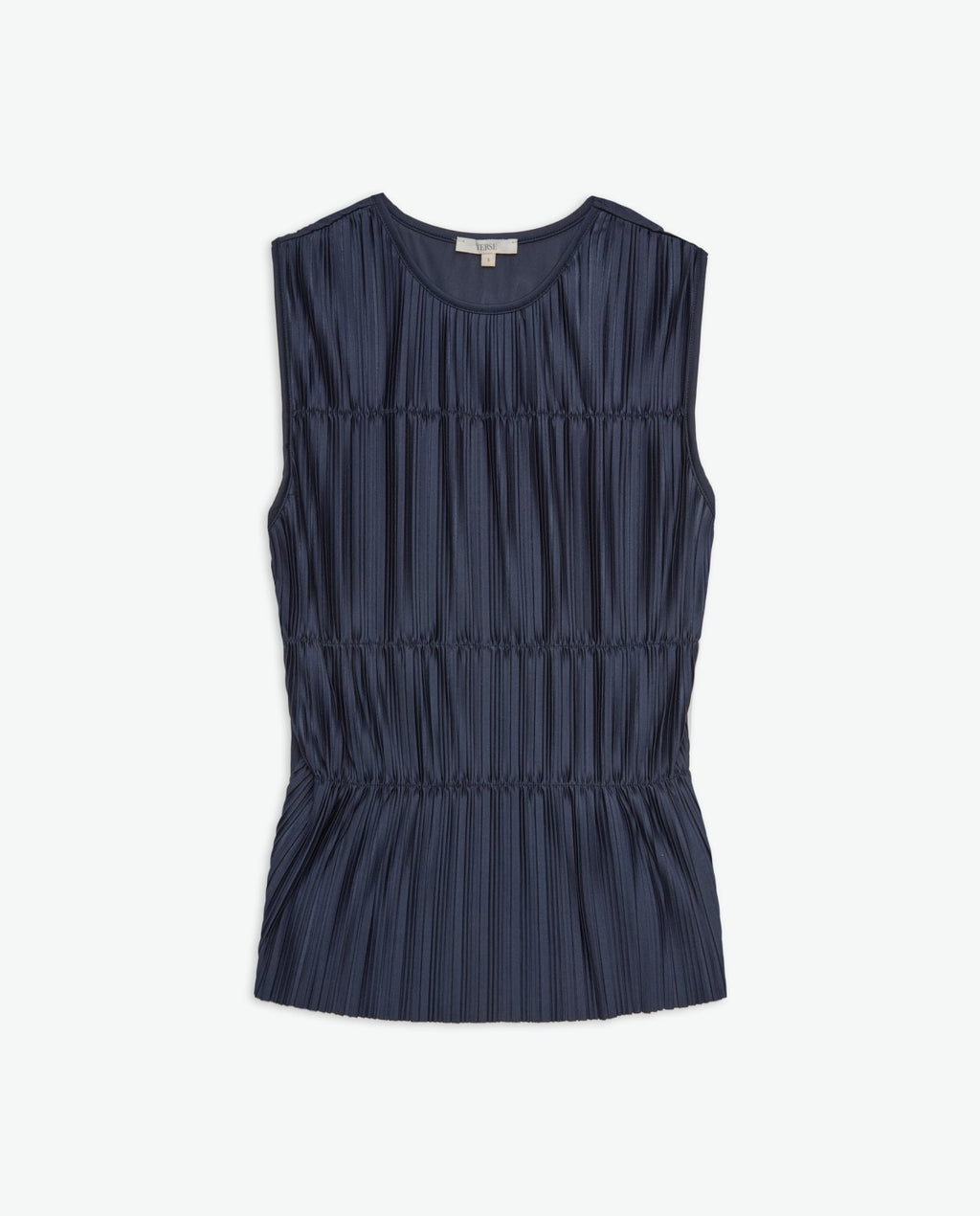 YERSE Navy-Blue Pleated Camisole