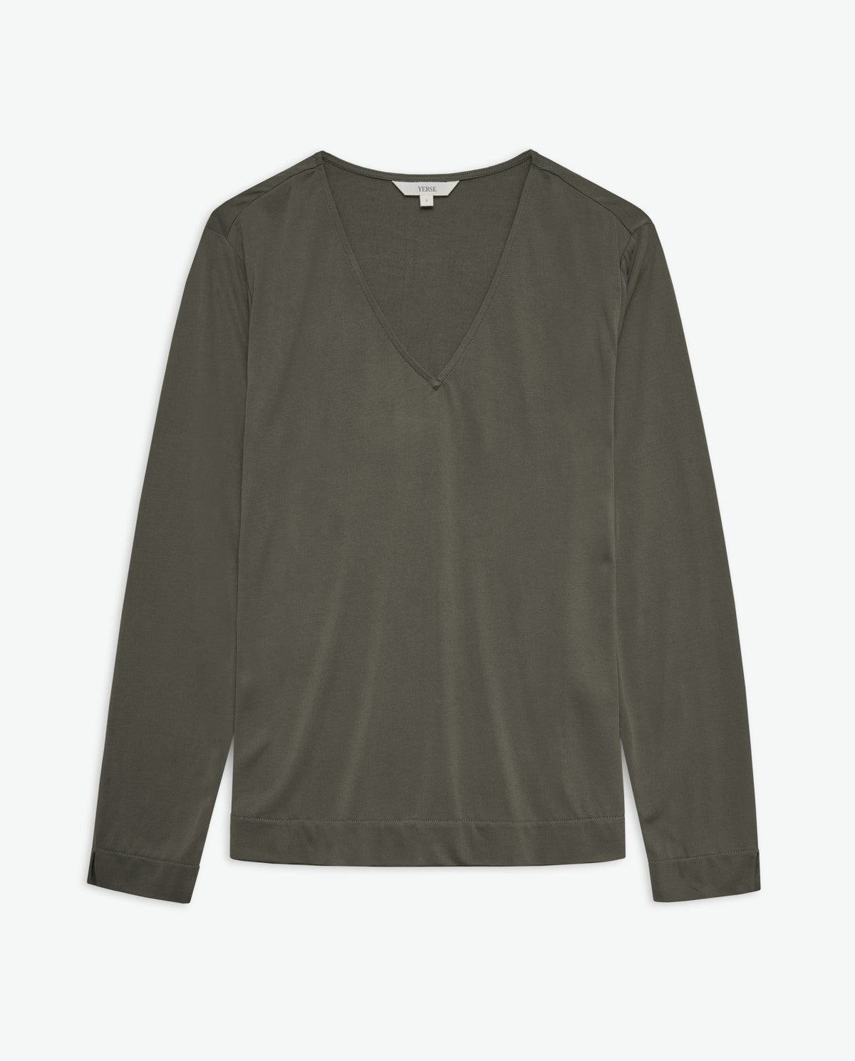 YERSE Long Sleeve Modal T-shirt Khaki