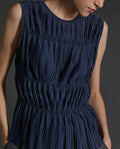 YERSE Navy-Blue Pleated Camisole