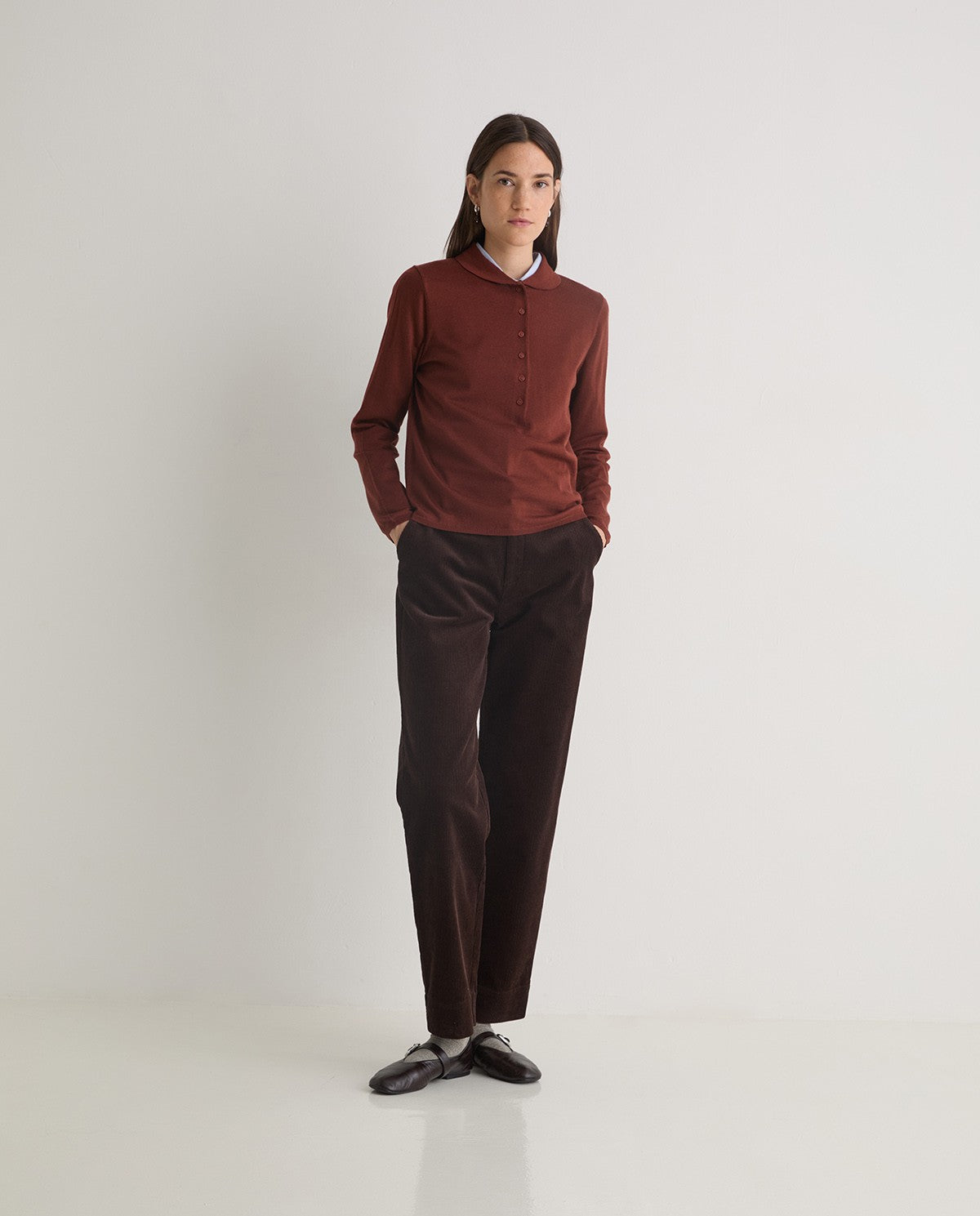 YERSE Terracotta Merino-Wool Wide Sweater