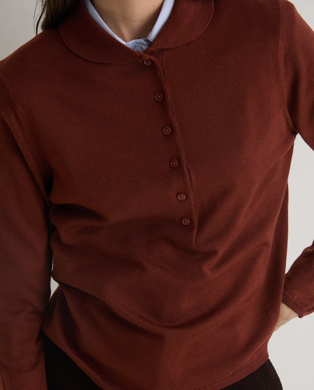 YERSE Terracotta Merino-Wool Wide Sweater